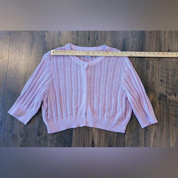 April Cornell Memories Cropped Sweater Orchid Size XL - Picture 12 of 13